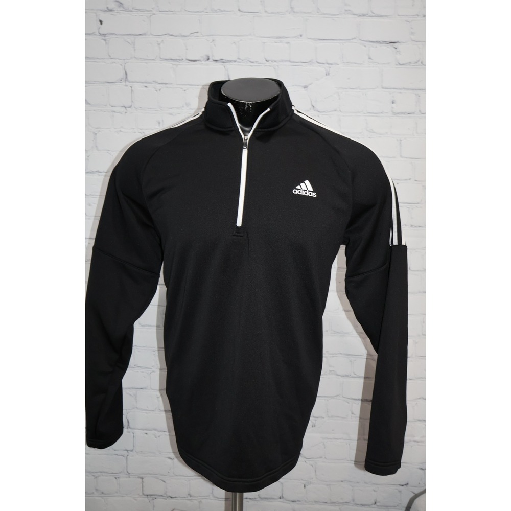 Adidas Golf 1/4 Zip Pullover Shirt Mens Large 3-Stripe Performance Gym Workout